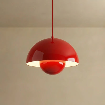 Art Deco Morandi Dome Pendant Light – Colorful Metal Lamp for Bedroom