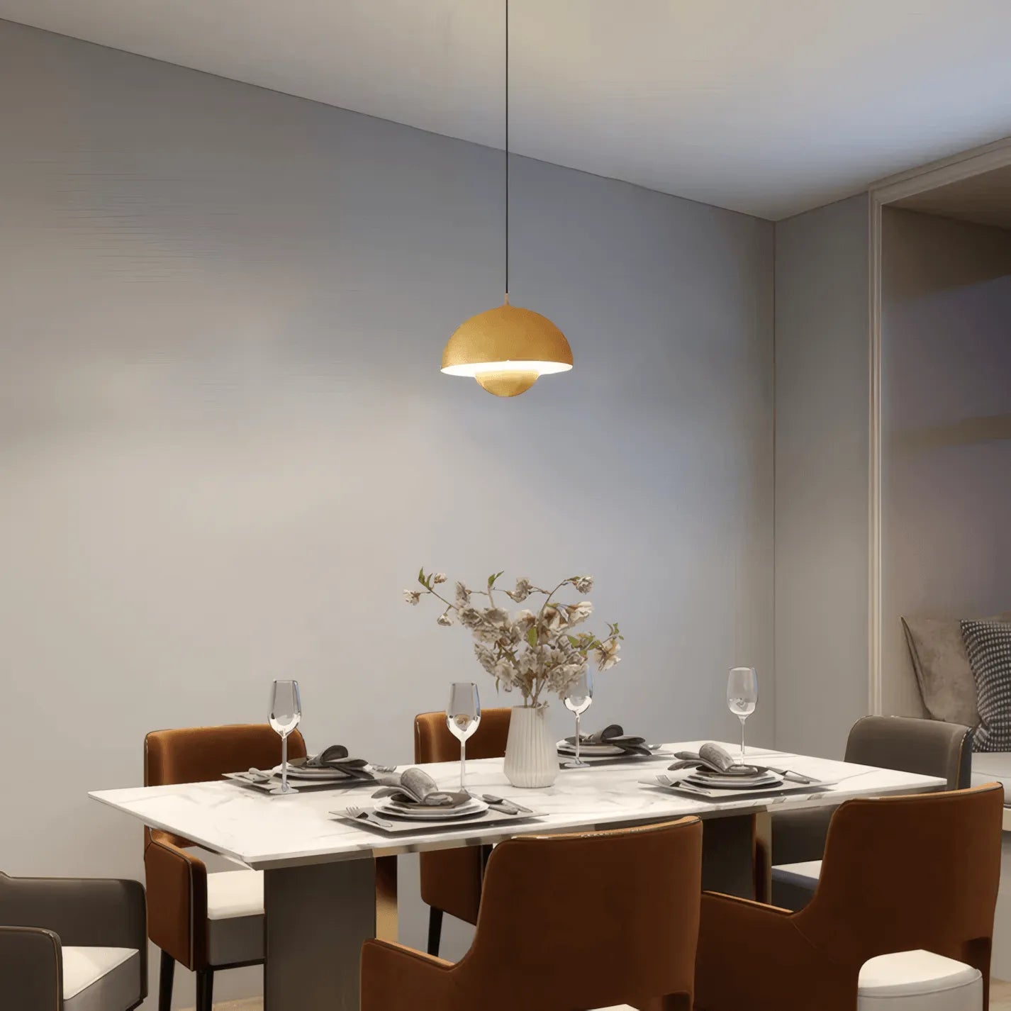 Art Deco Morandi Dome Pendant Light