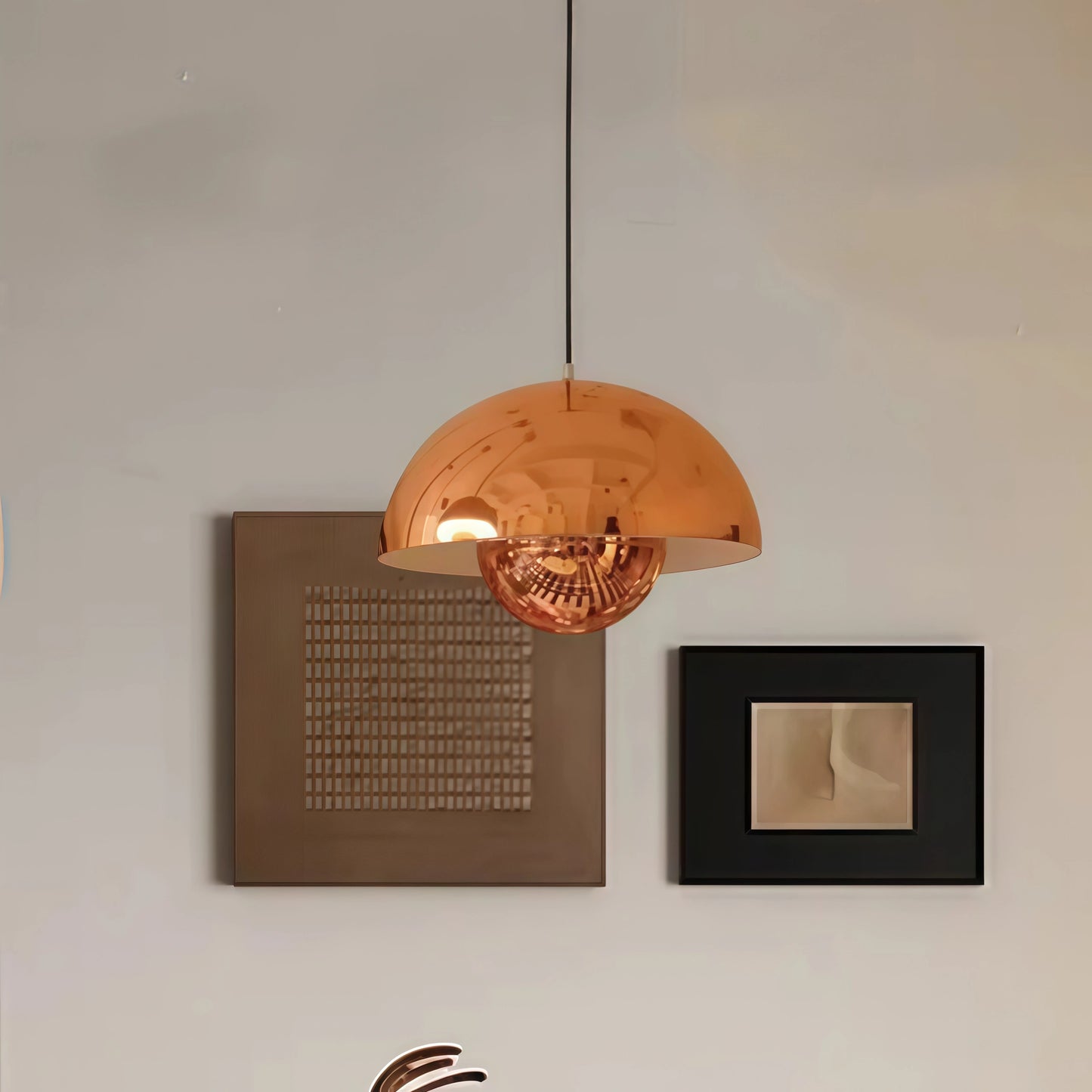 Morandia Art Deco Morandi Dome Pendant Light – Colorful Metal Lamp for Bedroom