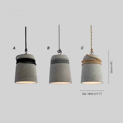 Industrial Cement Pendant Light  Dimension