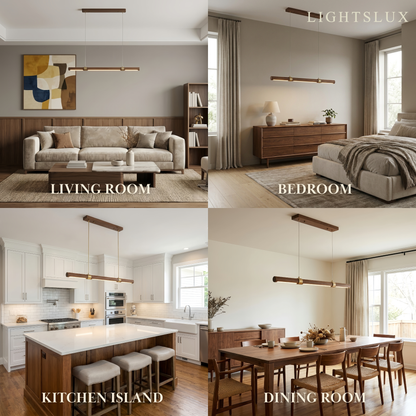 Arcato Modern Walnut Linear Pendant Light