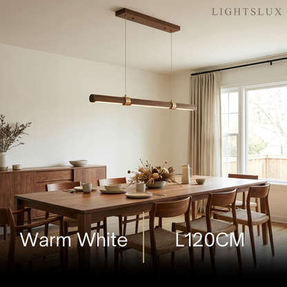 Arcato Modern Walnut Linear Pendant Light