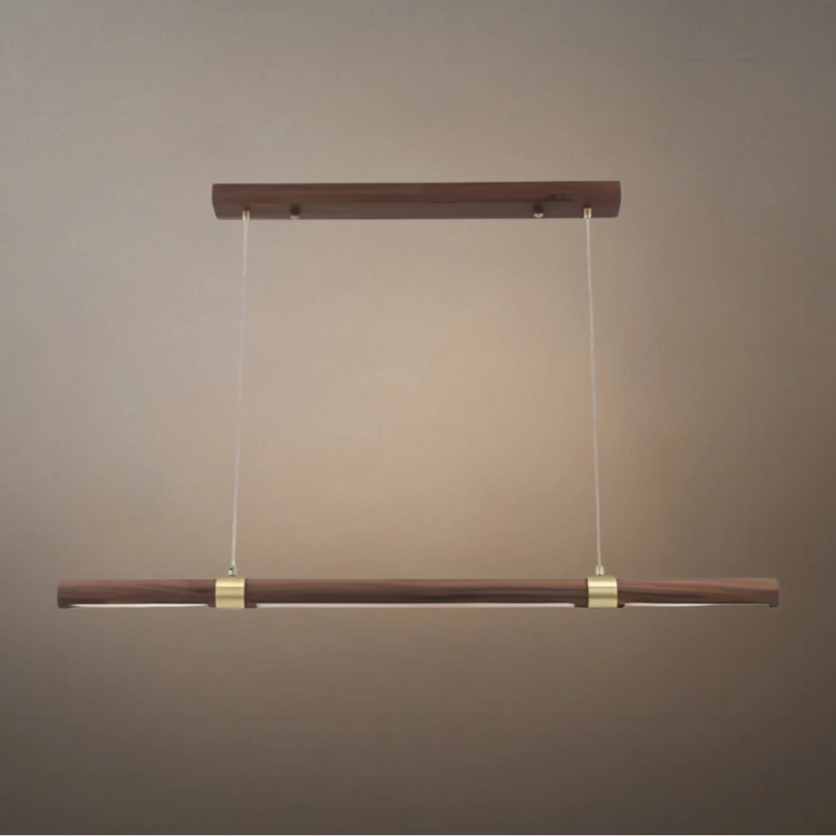 Arcato Modern Walnut Linear Pendant Light