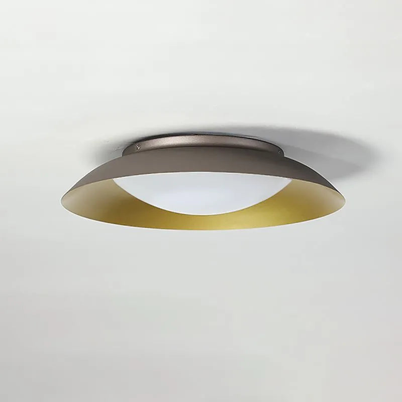 Flush Mount Ceiling Light – Round Metal & Brass