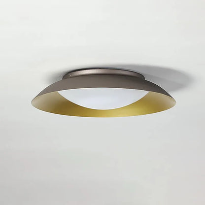 Flush Mount Ceiling Light – Round Metal & Brass