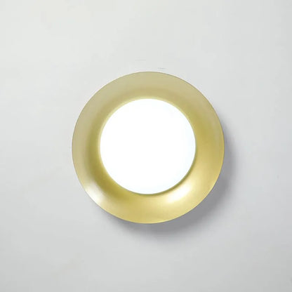 Flush Mount Ceiling Light – Round Metal & Brass