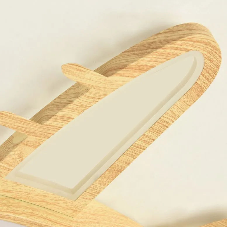 Designer Wood Ceiling Light - Wood & Acrylic Plane