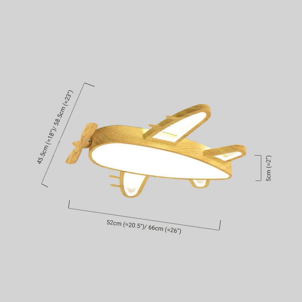 Designer Wood Ceiling Light - Wood & Acrylic PlaneDimensions