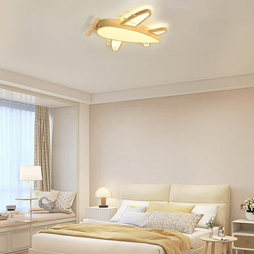 Designer Wood Ceiling Light - Wood & Acrylic Plane Bdroom