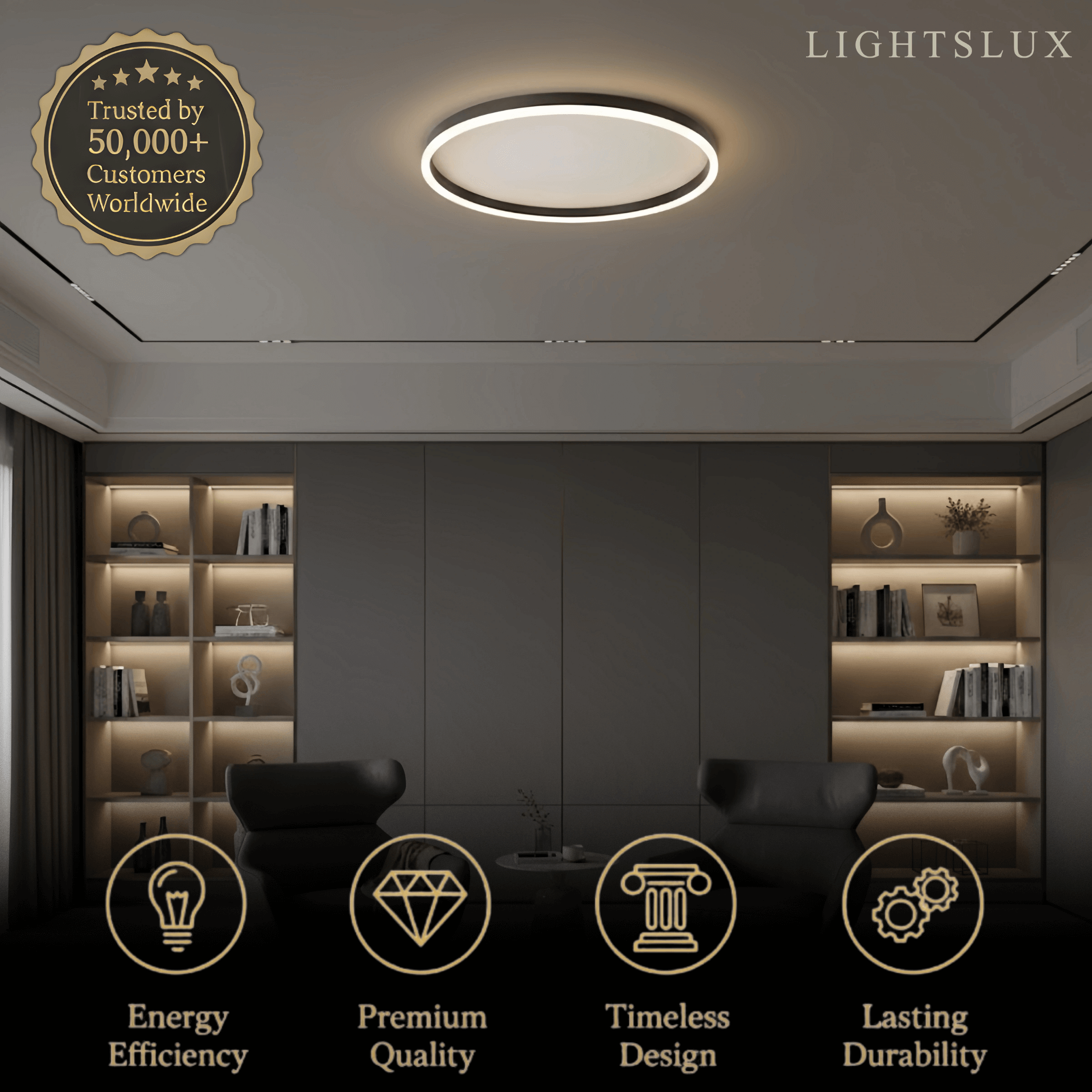Modern Ring Flush Mount Ceiling Light