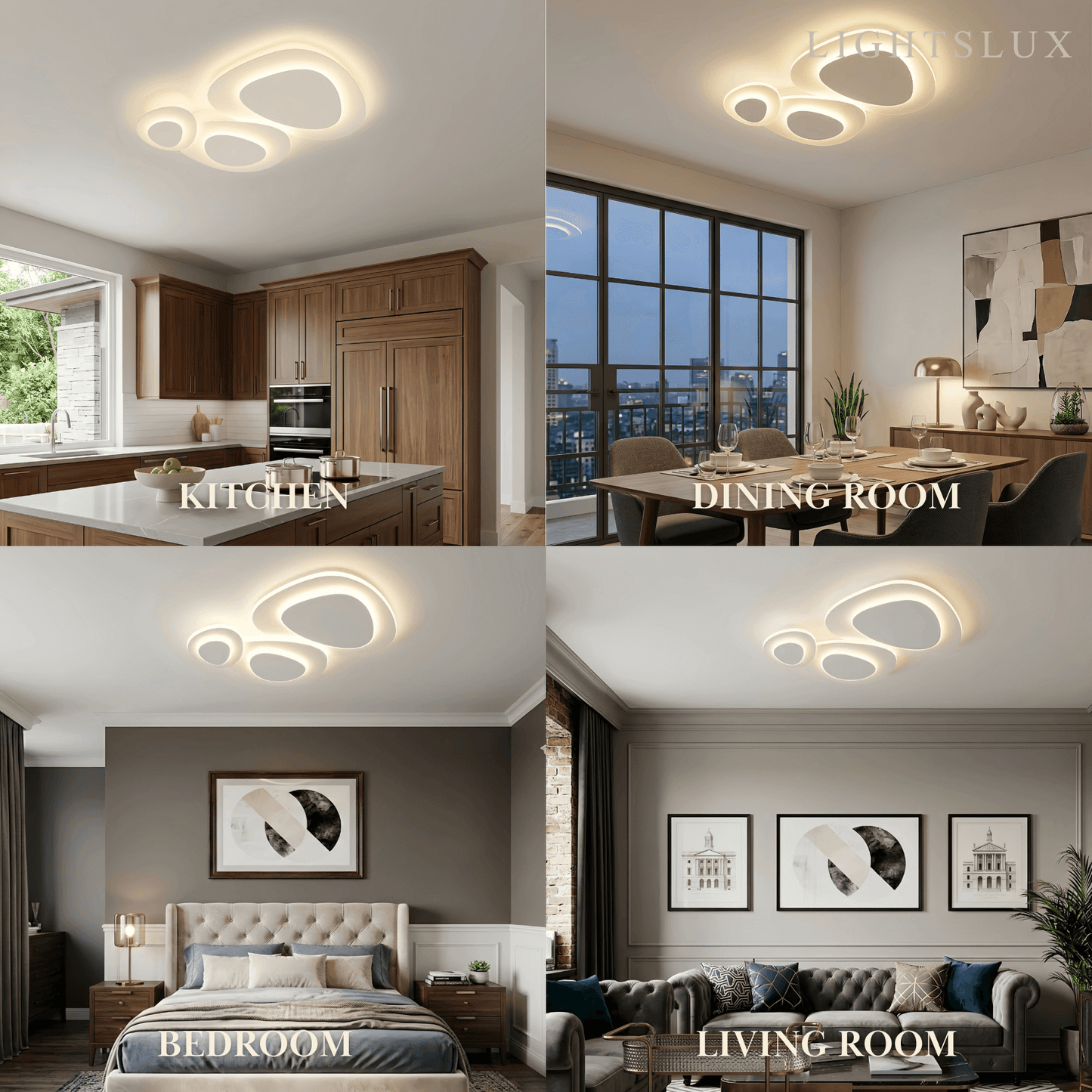Crema Modern LED Flush Mount Ceiling Light – Nordic Metal Bedroom Fixture