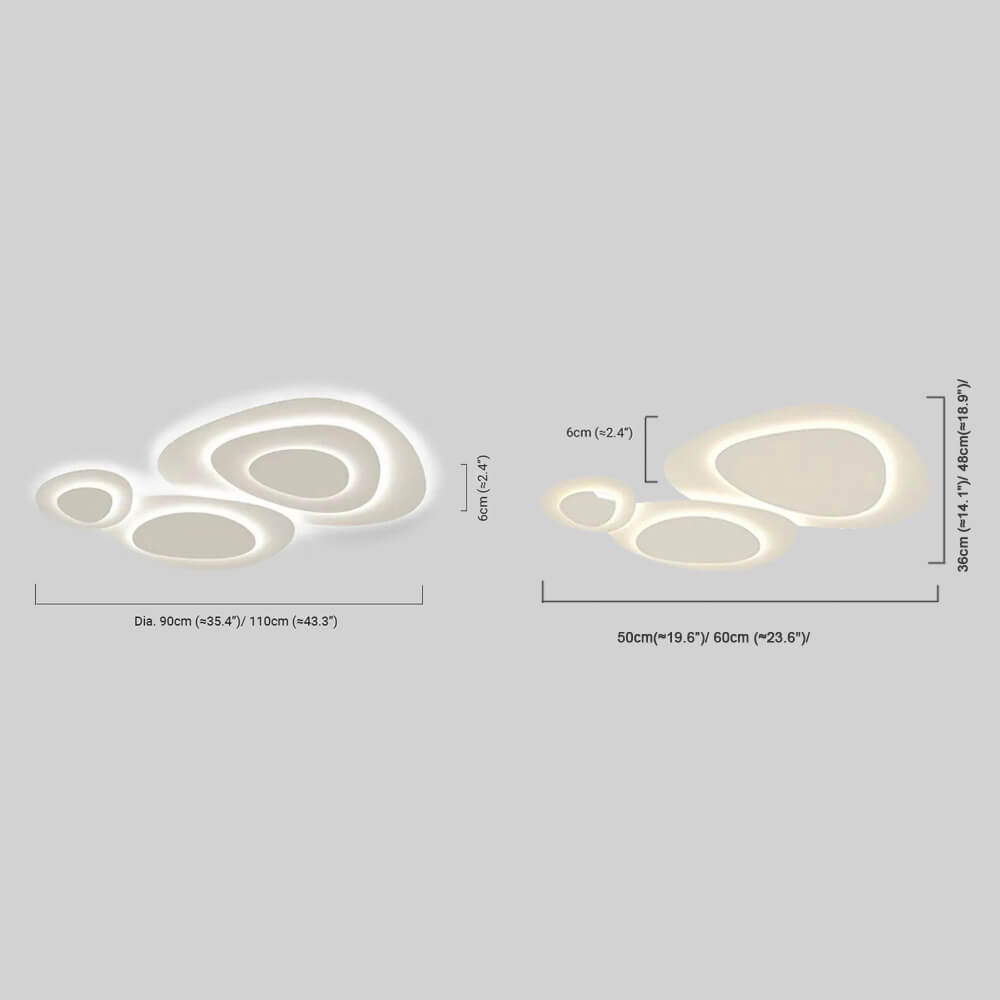 Nordic Modern White Ceiling Light Dimension