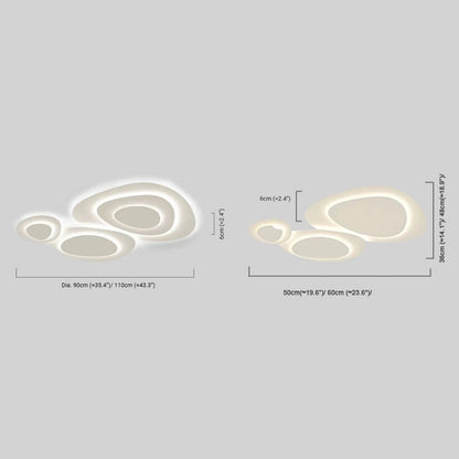 Nordic Modern White Ceiling Light Dimension