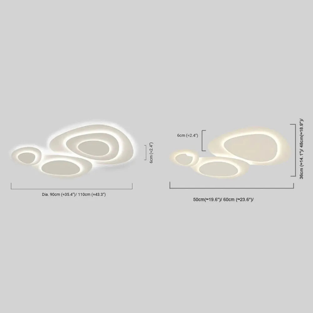  Modern LED Flush Mount Ceiling Light Dimension