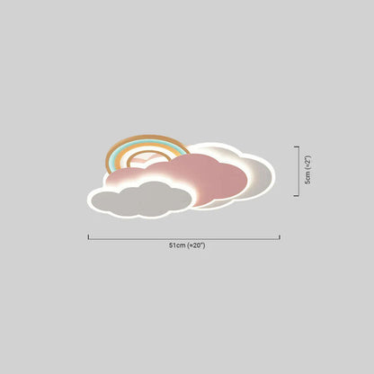 Modern Cloud Rainbow Ceiling Light Dimension