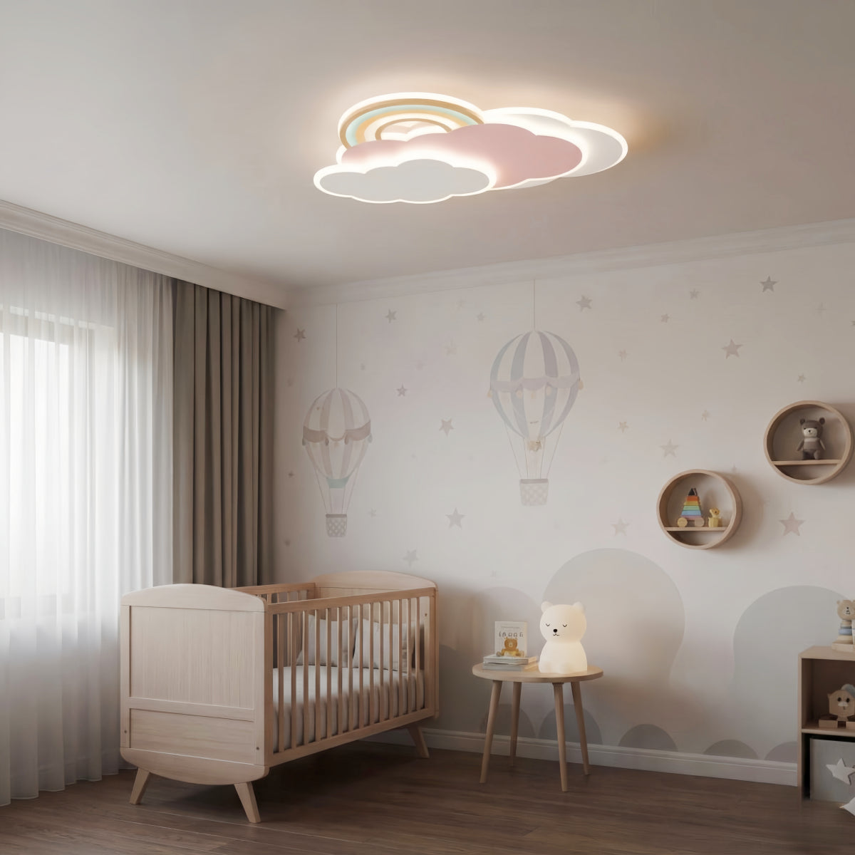 Vivara Cartoon Cloud-Shaped LED Flush Mount Ceiling Light – Kids Room Lamp