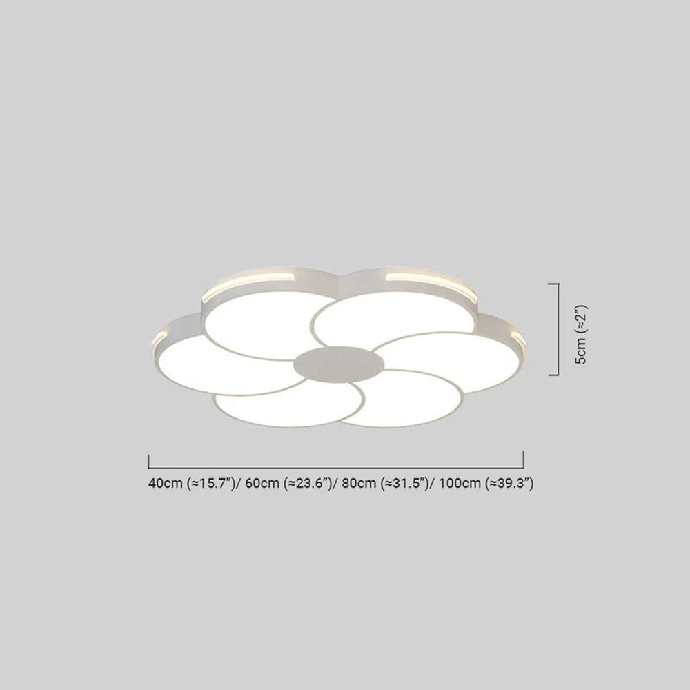  Dimmable Ceiling Light — White Metal & Acrylic  Dimensions
