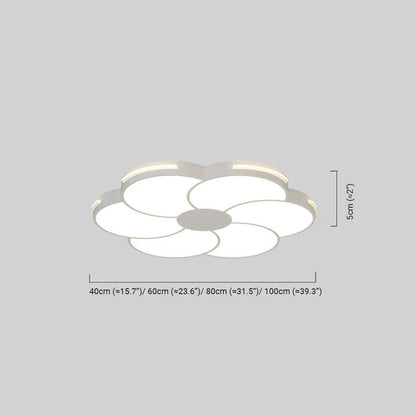  Dimmable Ceiling Light — White Metal & Acrylic  Dimensions