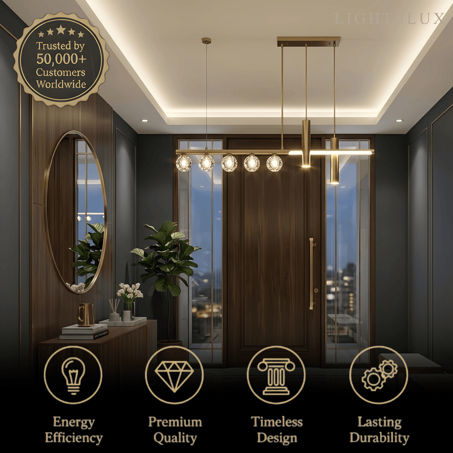 Excelis Modern Crystal Pendant Light 