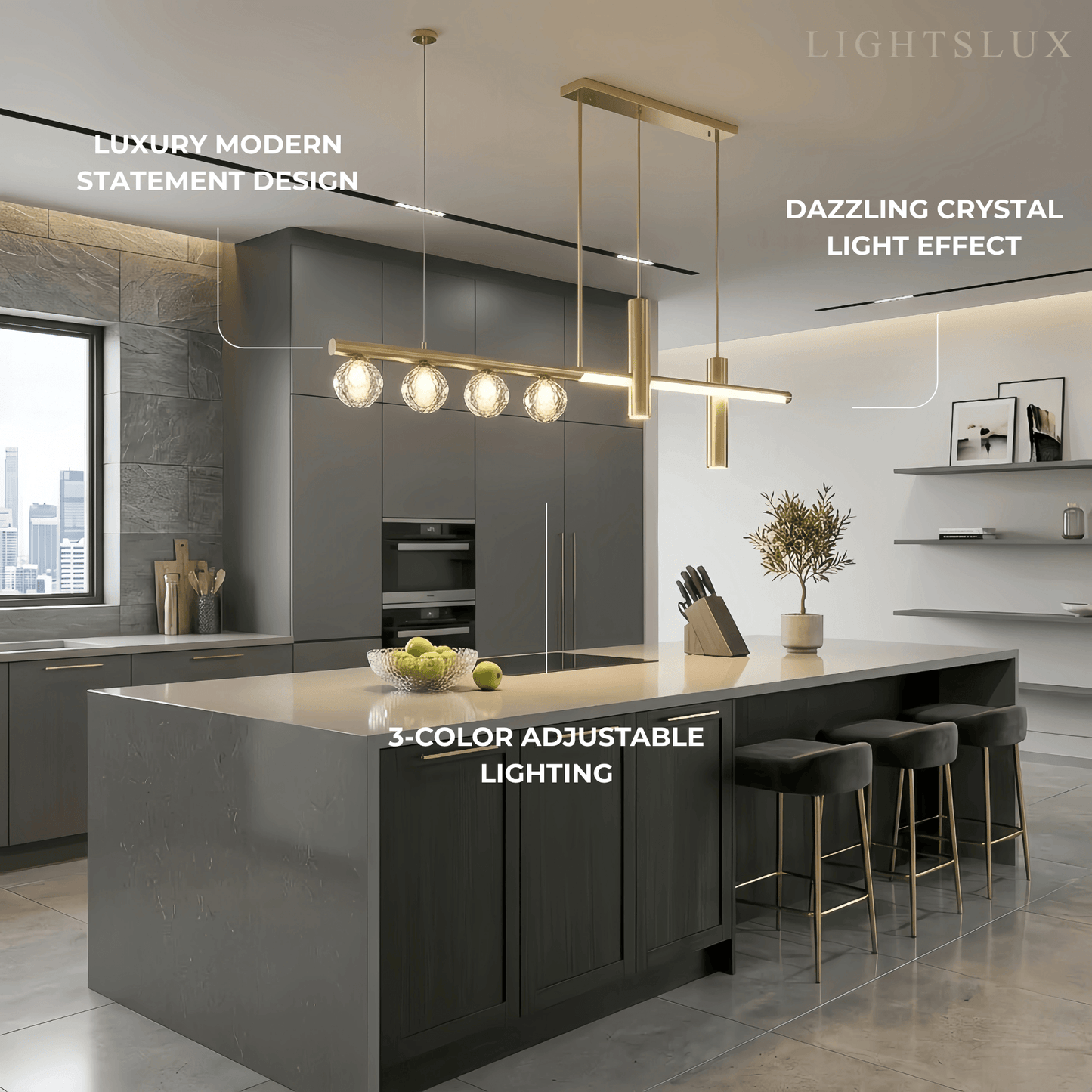 Excelis Modern Crystal Pendant Light 