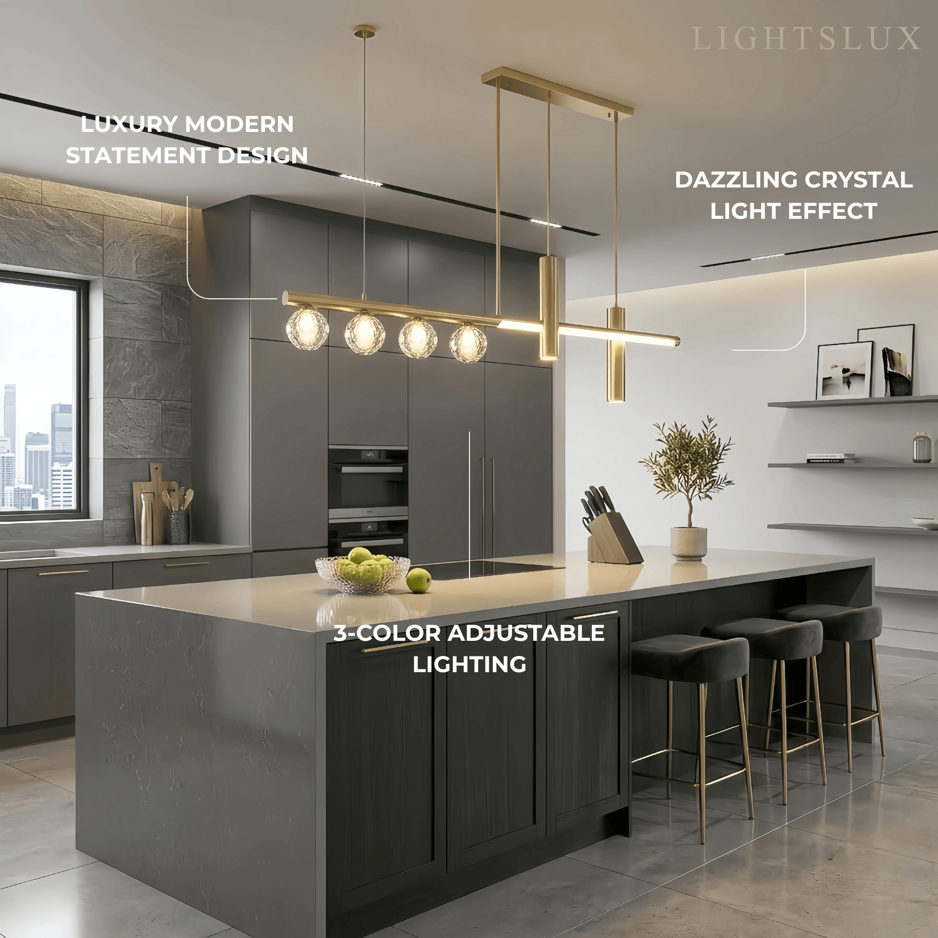 Excelis Modern Crystal Pendant Light 