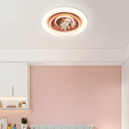 Modern Metal & Acrylic Ceiling Light - Blue/Pink Astronaut Design for Bedroom