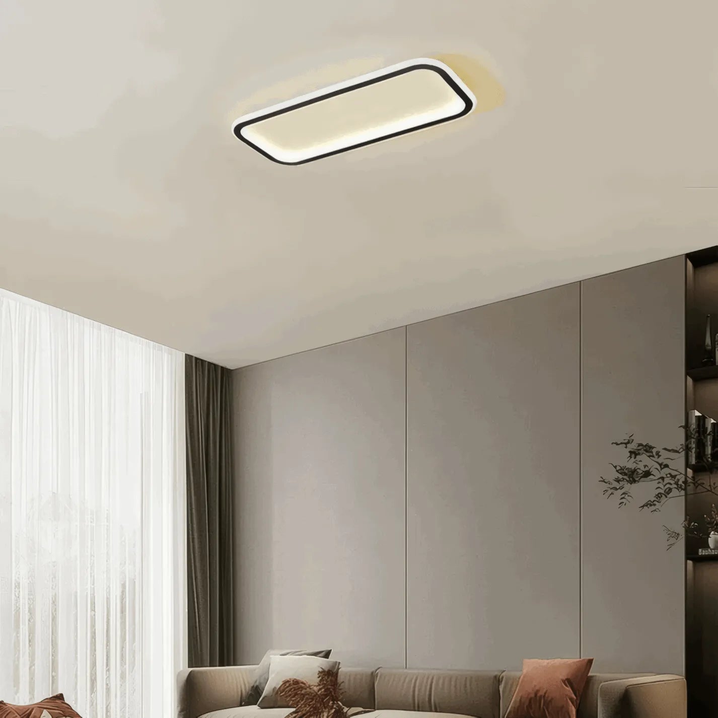 Ceiling Light – Metal/Silica Gel Fixture for Living Room