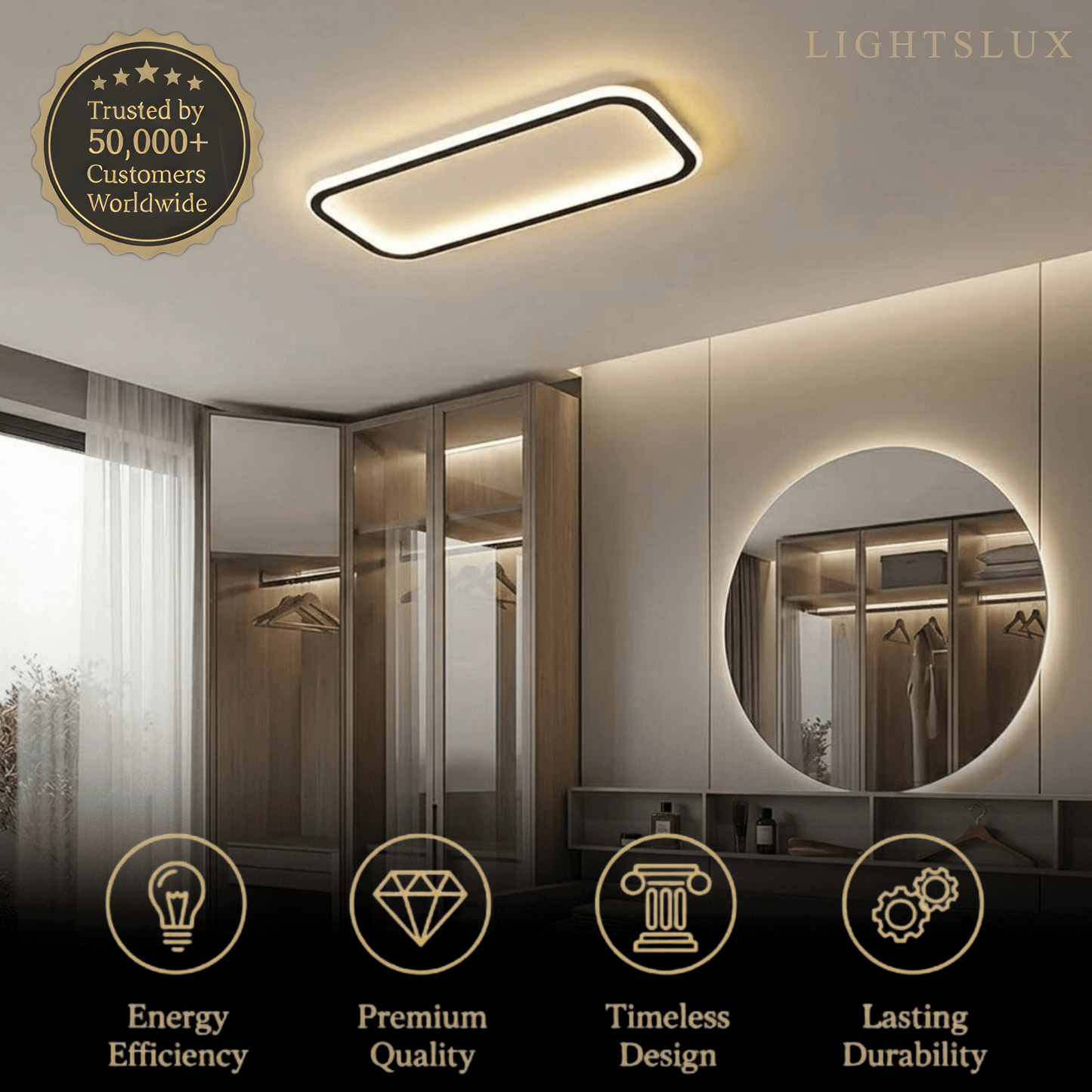 Arcato  Modern LED Ceiling Light – Metal/Silica Gel Fixture for Living Room