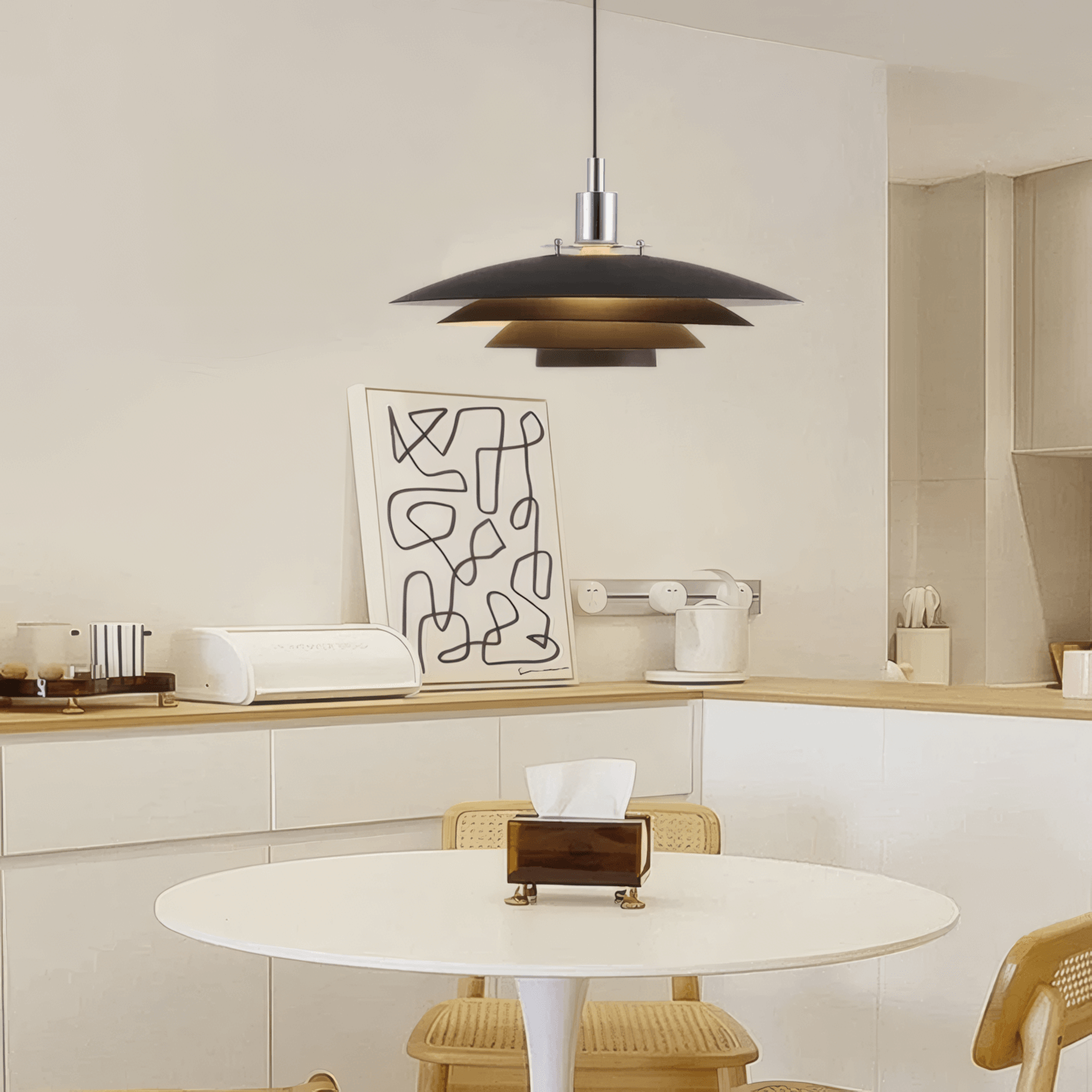  Modern Metal Black Pendant Light for Dining Room