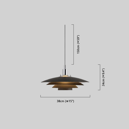  Modern Metal Black Pendant Light Dimension