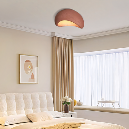  Ceiling Light — White/Gray Resin Bread for Bedroom