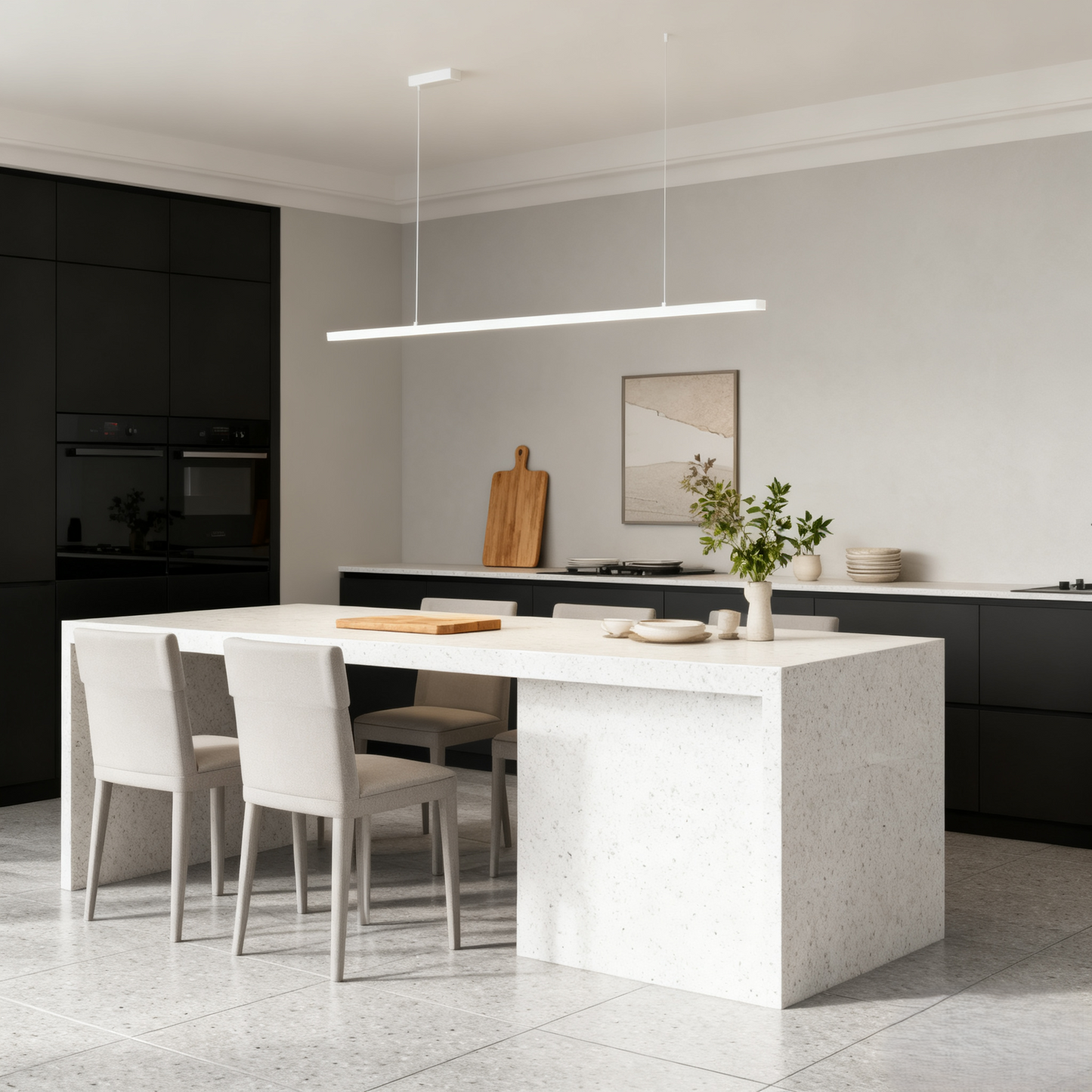 Arcato Modern LED Pendant Light – White for Dining Room