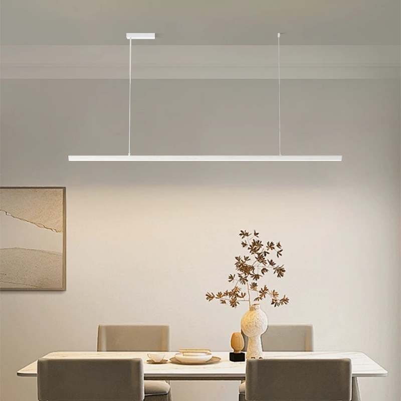 Modern White LED Pendant Light Linear for Dining Room 