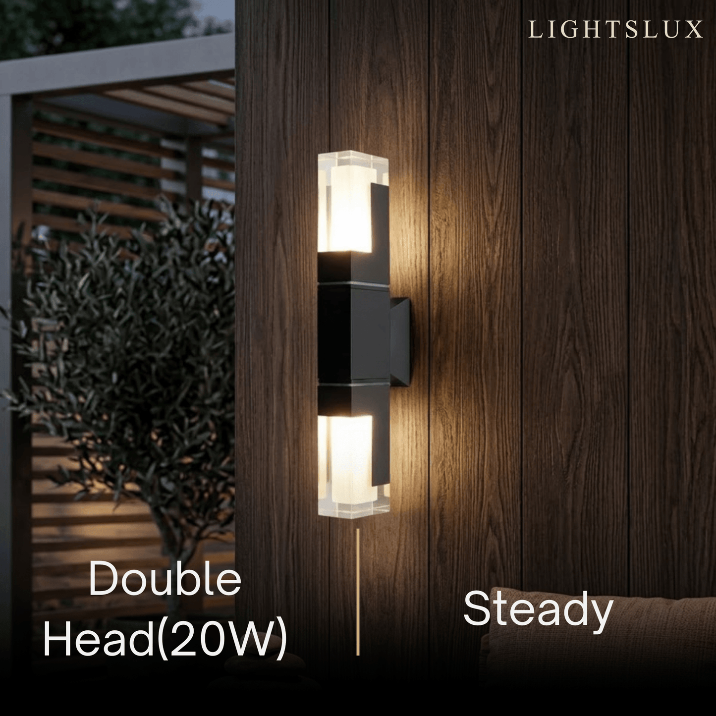 Arcato Modern Rectangle Wall Sconce - Black Metal for Garden/Outdoor Spaces