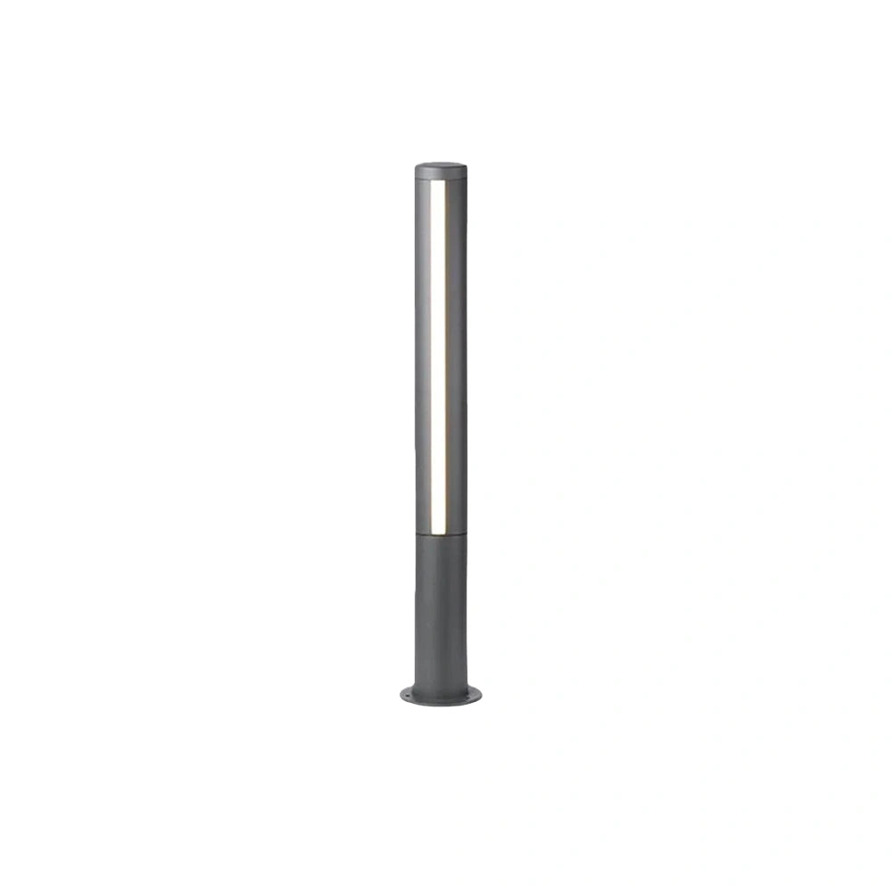 Irondale Industrial Outdoor Pathway Light - Black Metal Cylindrical Design for Courtyard