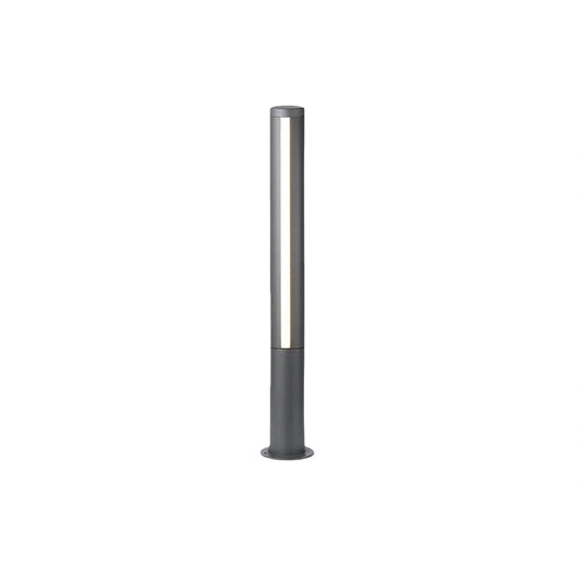Irondale Industrial Outdoor Pathway Light - Black Metal Cylindrical Design for Courtyard