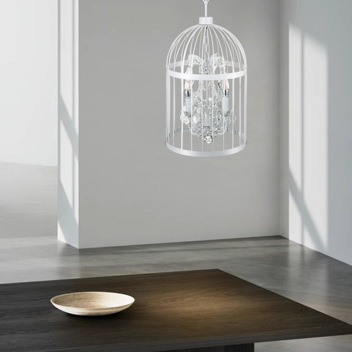 Vintage Industrial Pendant Light White