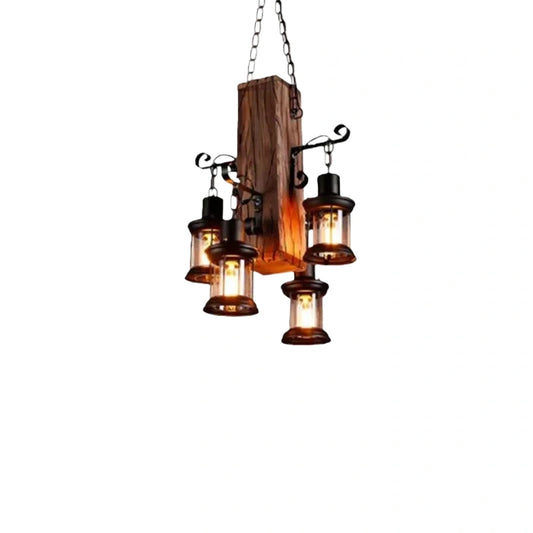 Lámpara colgante industrial Irondale de metal - Estilo farol negro para sala de estar/comedor
