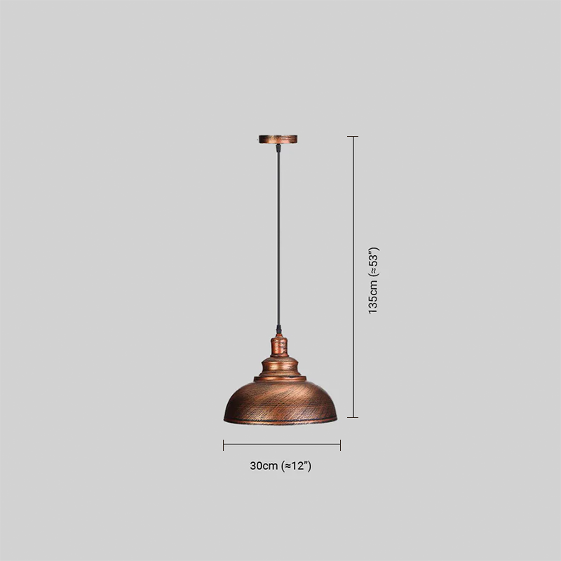 Irondale Industrial Metal Pendant Light - Copper Dome Design for Dining Room