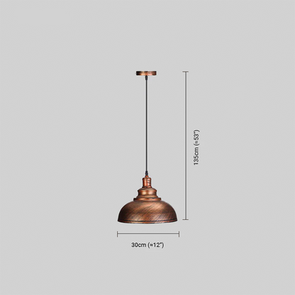 Irondale Industrial Metal Pendant Light - Copper Dome Design for Dining Room