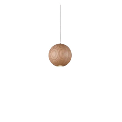 Lámpara colgante minimalista de madera Zenno - Globo marrón para sala de estar/comedor