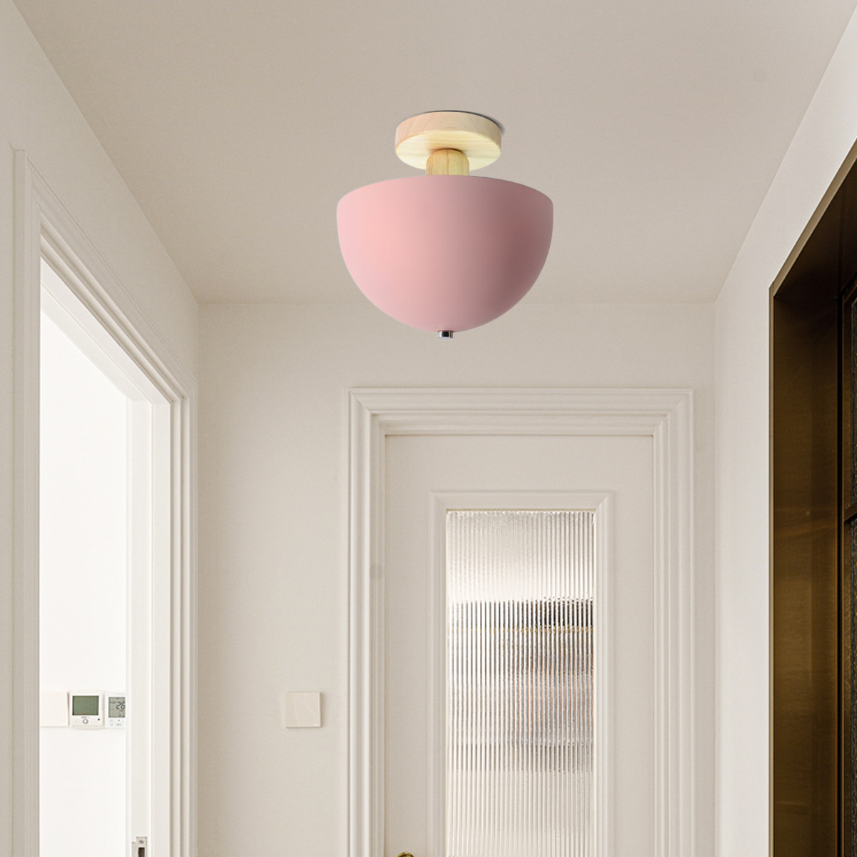 Modern Pink Bowl Ceiling Light for Bedroom