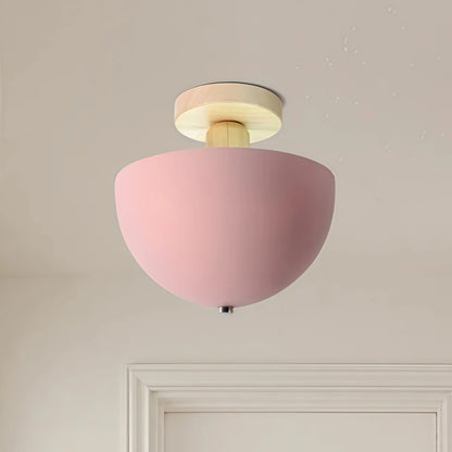 Morandia Modern Dome/Bowl Ceiling Light – 5 Color Metal/Wood for Corridor