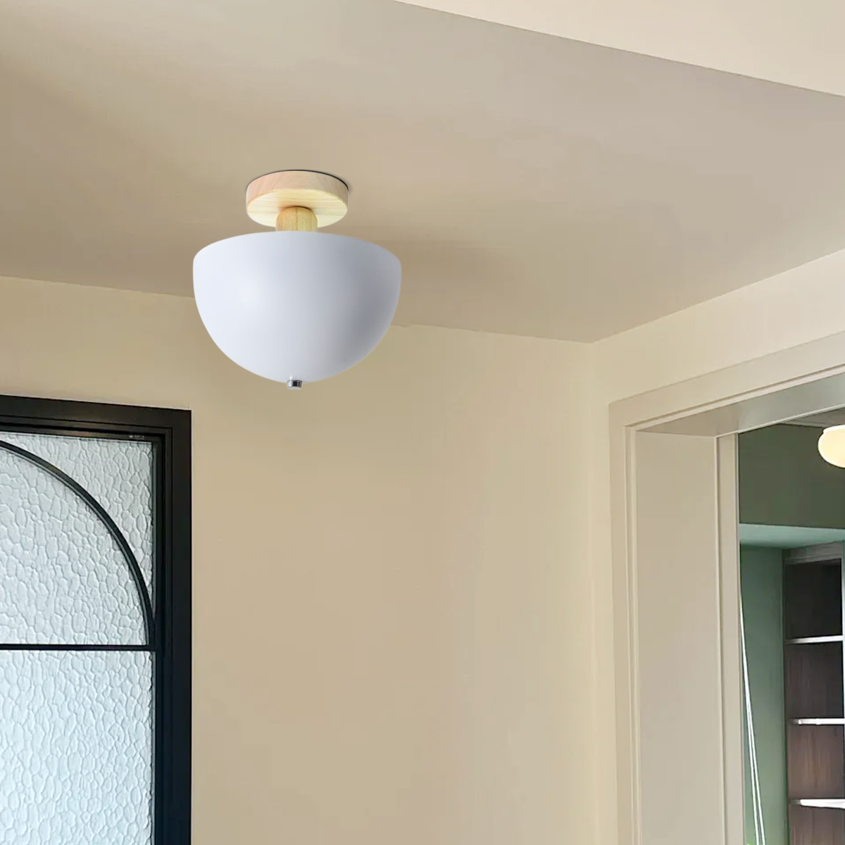 Modern White Bowl Ceiling Light for Bedroom