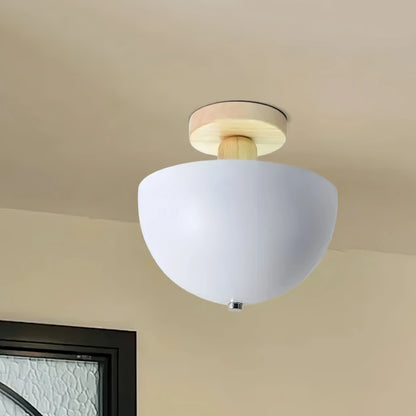 Morandia Modern Dome/Bowl Ceiling Light – 5 Color Metal/Wood for Corridor