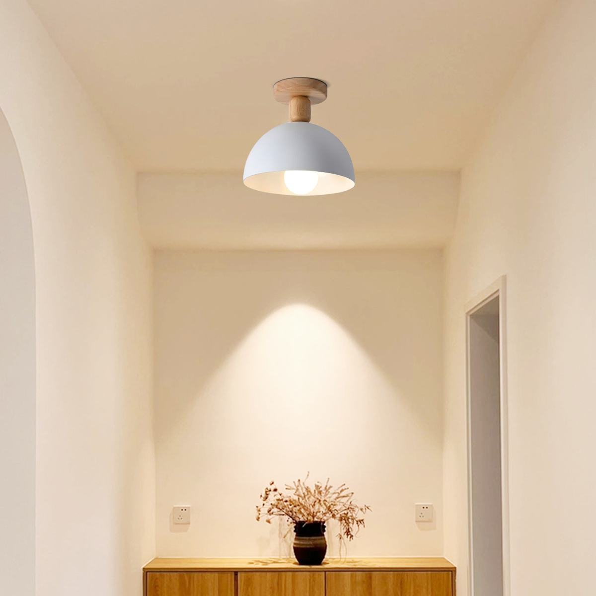 Modern White Dome Ceiling Light for Hallway