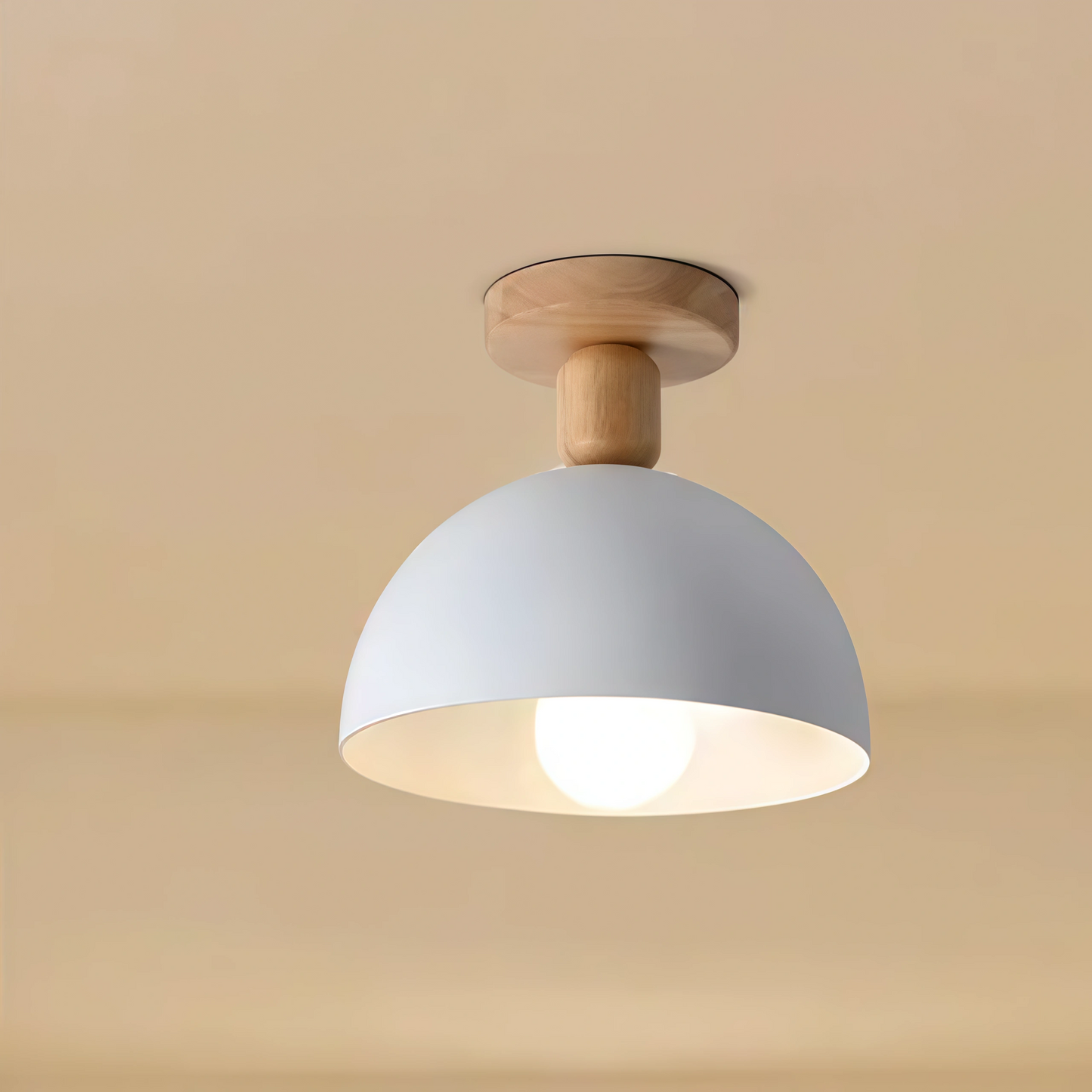 Morandia Modern Dome/Bowl Ceiling Light – 5 Color Metal/Wood for Corridor