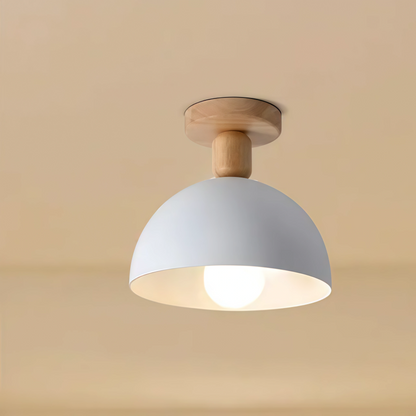 Morandia Modern Dome/Bowl Ceiling Light – 5 Color Metal/Wood for Corridor