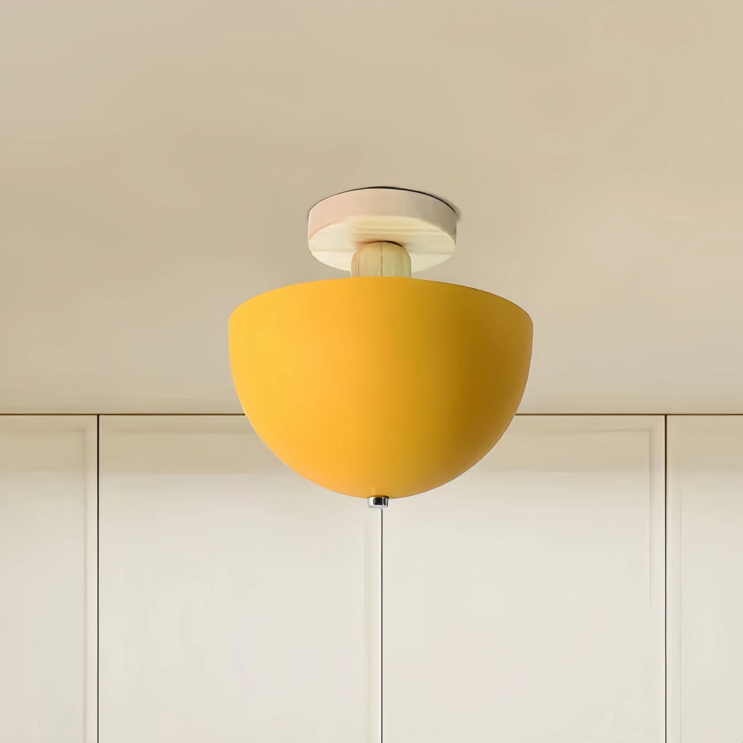 Morandia Modern Dome/Bowl Ceiling Light – 5 Color Metal/Wood for Corridor