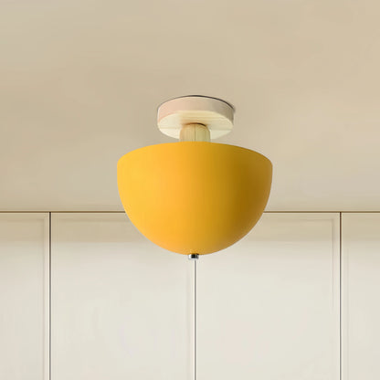 Morandia Modern Dome/Bowl Ceiling Light – 5 Color Metal/Wood for Corridor